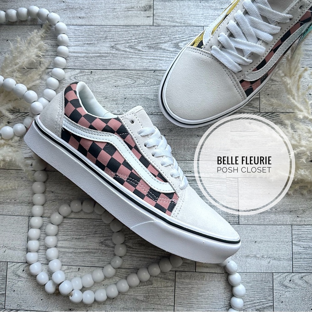 NWT Vans Old Skool Comfy Cush Mixed Media Animal Print/ Checker Low Top Shoes